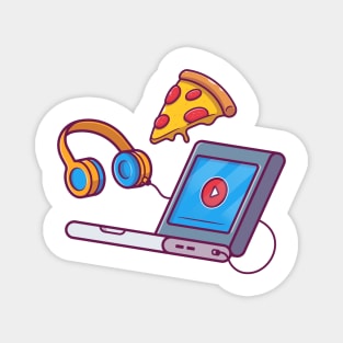 Pizza and laptop cartoon Magnet