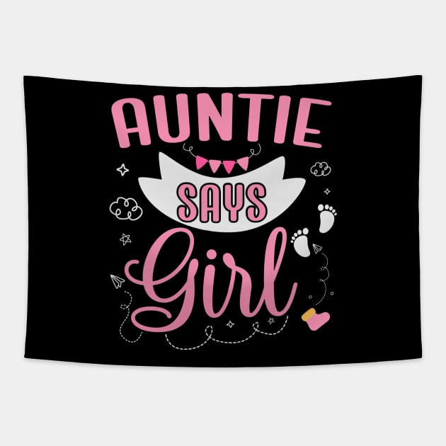 Auntie says Girl cute baby matching family party Tapestry by ARTBYHM