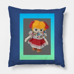 Doll illustration with frame Pillow