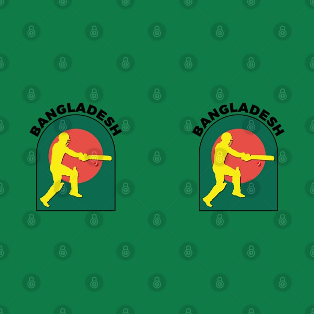 Bangladesh Cricket Batsman Bangladesh Flag by DPattonPD