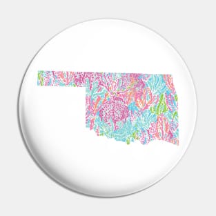 Summer Coral Oklahoma Pin