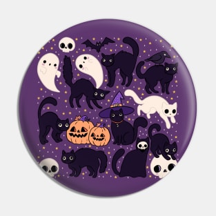 Cute halloween black cats Pin