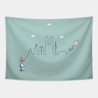 Munich Skyline Tapestry