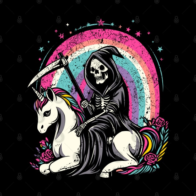 Grim Reaper Unicorn by Delicious Art