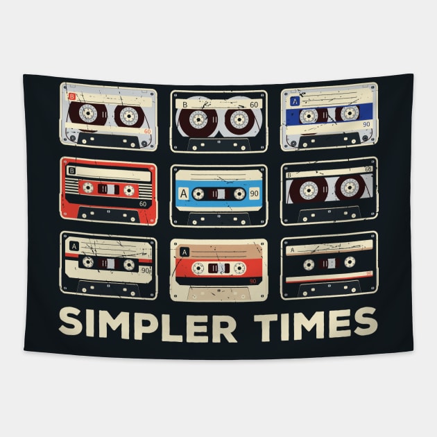 Simpler Times Collection of Cassette Tapes Tapestry by SLAG_Creative