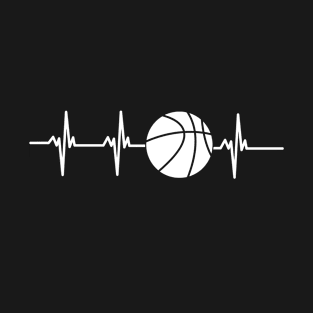 Basketball Heartbeat Funny Basketball Player Gift Boys Men T-Shirt