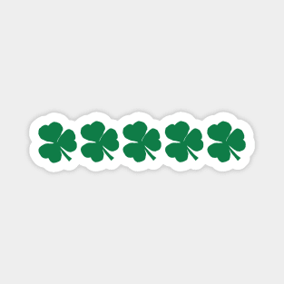 Five Kelly Green Shamrocks for St Patricks Day Magnet