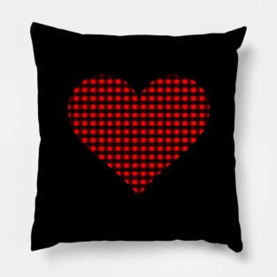 Red and Black Gingham Heart Pillow