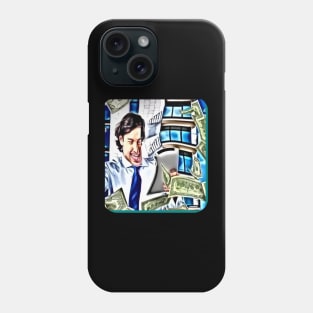 Man money flying laptop make money Phone Case