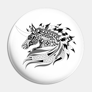 mythical black horse ecopop in tribal totonac patterns art Pin