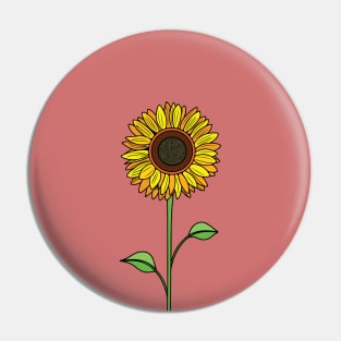 Cartoon a beautiful sunflower Pin