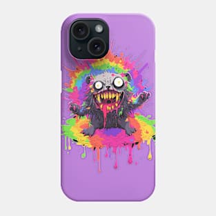 Acid Rainbow Beastly Badger Comic Horror Art I Phone Case