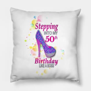 50th Birthday. Celebrating like a Boss Pillow