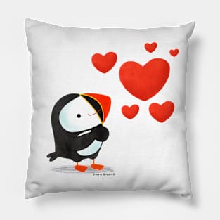 Puffin in Love Pillow