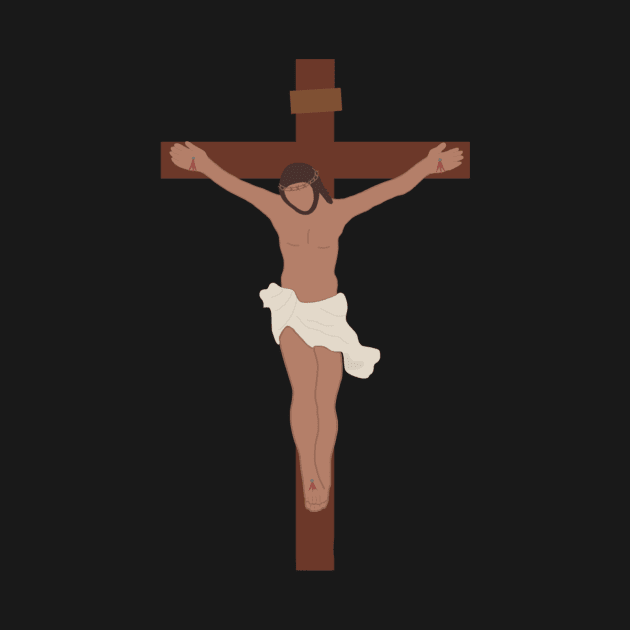 Jesus Crucified Faceless Minimalist Color Block by mansinone3