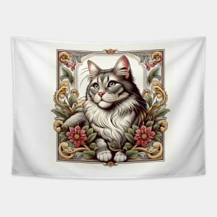 cat portrait t-shirt Tapestry