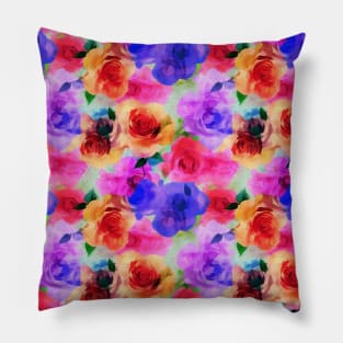 Neon Floral Pattern Pillow