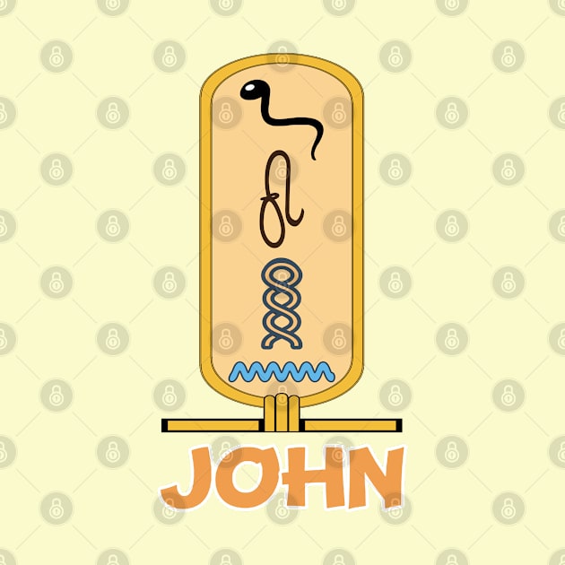 JOHN-American names in hieroglyphic letters-JOHN, name in a Pharaonic Khartouch-Hieroglyphic pharaonic names by egygraphics