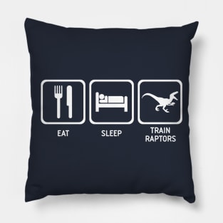 Eat Sleep Train (white) Pillow