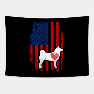 Shiba Inu Merica Usa American Flag Tapestry