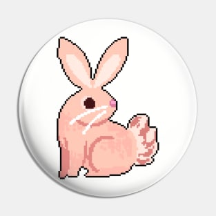 Playful Bunny: Pixel Art Rabbit Design for Fashionable Attire Pin