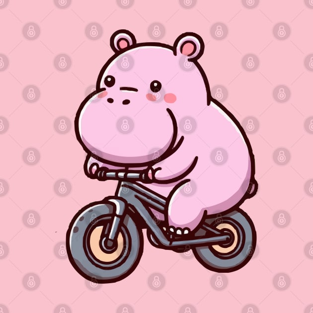 cute hippo mountain biking by fikriamrullah