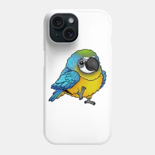 Cute Walking Blue and Yellow Macaw - Parrot Bird Birb - Chibi Kawaii Anime Phone Case