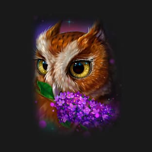 Owl and lilac T-Shirt