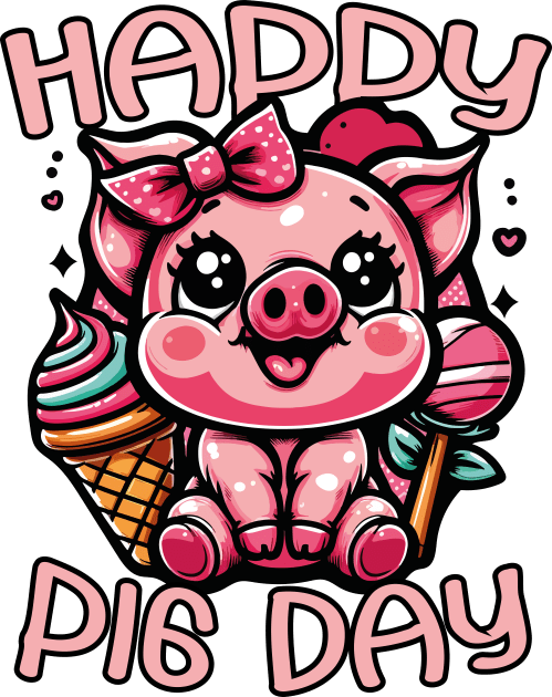 Happy Pig Day: Let's Celebrate Our Adorable Porcine Pals! Kids T-Shirt by chems eddine