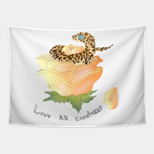 Love all creatures gecko edition Tapestry