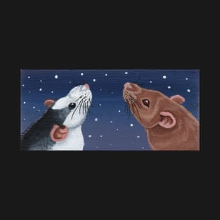 Roan Husky Rat and Silver Fawn Rat Stargazing T-Shirt