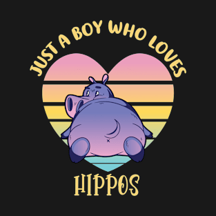 Just a Boy Who Loves Hippos T-Shirt