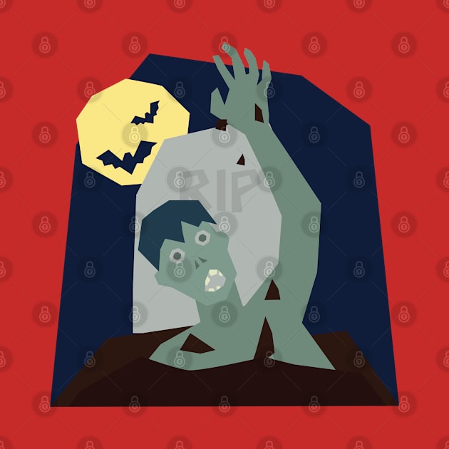 Halloween Zombie climbing out of grave by holidaystore