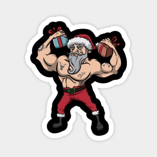 Workout Lifting Lifter Santa Claus Gym Christmas Fitness Magnet