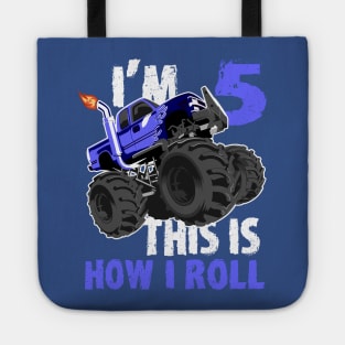 Monster Trucks 5th Birthday Big Trucks tees Tote