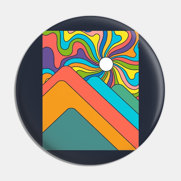 Geometric Sunrise Pin by clingcling