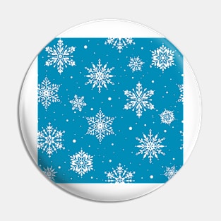 Christmas Folk Snowflakes2 Ice Blue Pin