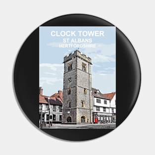 St Albans Clock Tower Hertfordshire. Travel location poster Pin