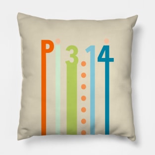 Pi 3.14 stretch letters and numbers - fun colors Pillow