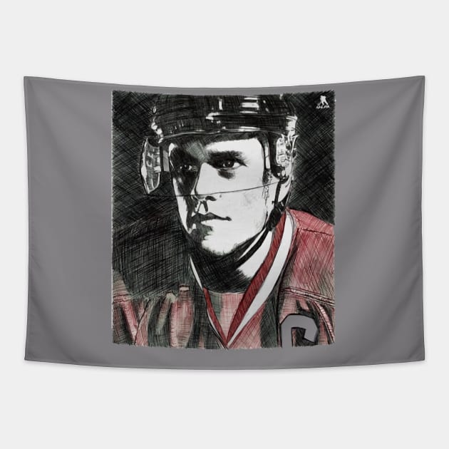 Jonathan Toews Chicago Sketch Tapestry by Erianna Bee