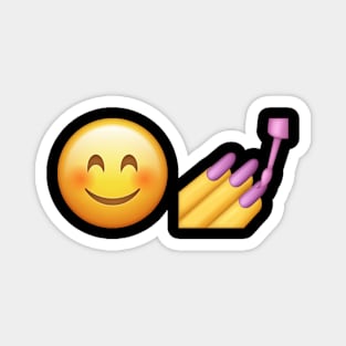 Blushing Face Nail Polish Emoji Magnet