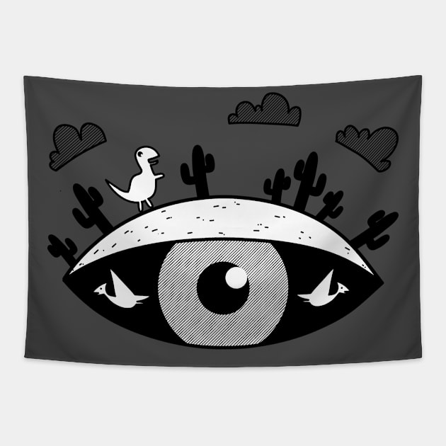 Eye - Chrome Dino Tapestry by Esbeherel