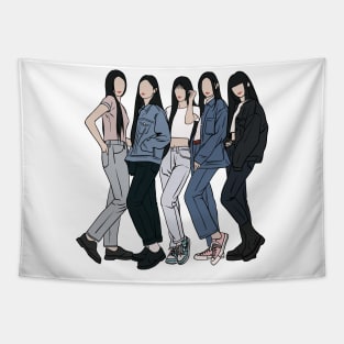 KPOP FAN ART FLAT DESIGN V5 Tapestry