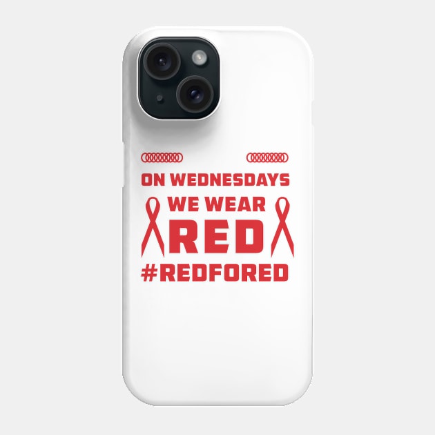 Red For Ed - On Wednesdays We Wear Red Teacher Phone Case by mo designs 95