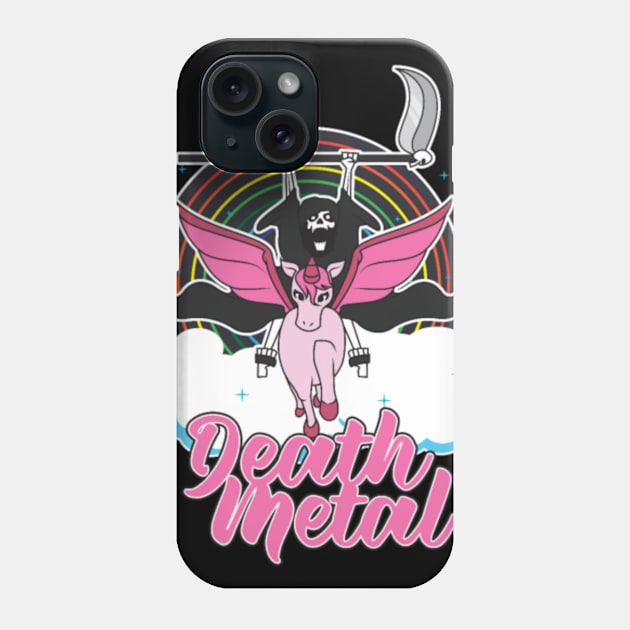 Death Metal Unicorn Rainbow Phone Case by tomhilljohnez