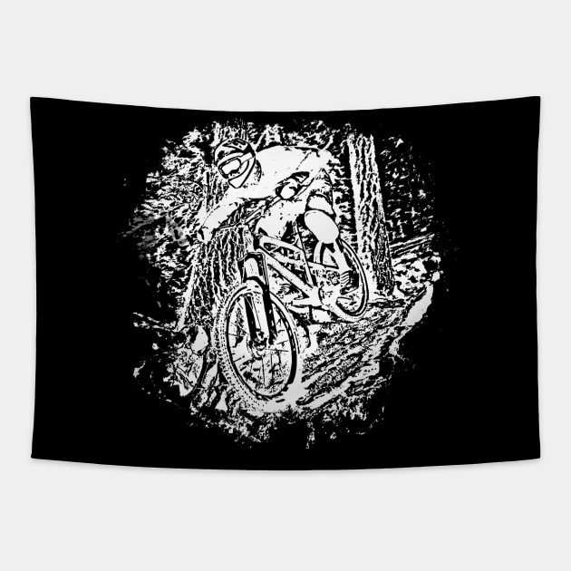 Downhill Rush (white) Tapestry by Birding_by_Design