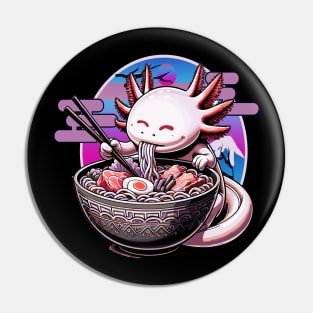 Axolotl Ramen Noodles , Cute Kawaii Axolotl,  Japanese Kawaii Axolotl Lover Pin