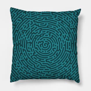 Circular Spiral Turing Pattern (Green) Pillow