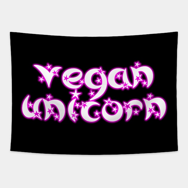 vegan unicorn, vegan kids, christmas 2023 gifts for vegan kids Tapestry by KindWanderer