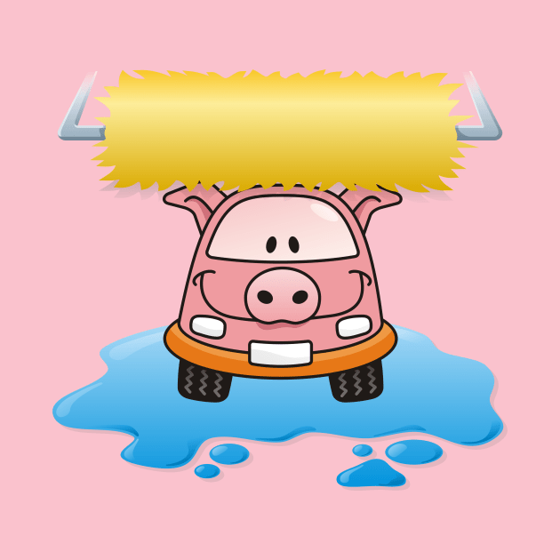 Carwash Pig Cartoon by sifis